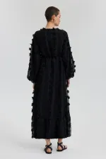 CHIFFON DRESS WITH GATHERED WAIST