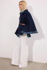 KEMER DETAYLI DENİM PANÇO