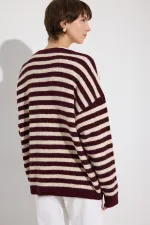 ÇİZGİLİ OVERSIZE TRİKO HIRKA