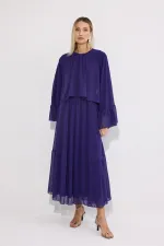 VOLANLI ŞİFON ELBİSE