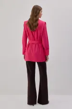 KUŞAKLI POPLİN GÖMLEK