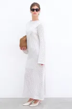 PAMUKLU BRODE ELBİSE