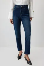 ELASTIC WAIST DENIM PANTS