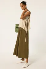 LONG SKIRT WITH ELASTIC WAISTBAND AND POCKETS