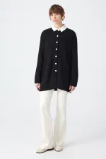 LONG CARDIGAN WITH GOLD BUTTONS