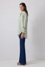 Tunique à col chemise et passepoil 100 % coton