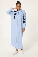 NAKIŞ DETAYLI GÖMLEK ELBİSE