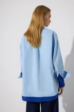 CONTRAST COLORED POPLIN SHIRT