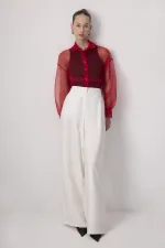 PİLE DETAYLI KUPRA PANTOLON