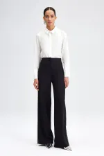 CREPE PANTS WITH PIPING DETAIL CREPE PANTS WITH PIPING DETAIL