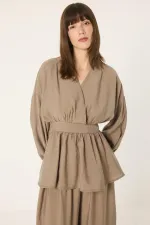 ENSEMBLE 2 PIÈCES TUNIQUE À PÉPLUME ET PANTALON SALWAR