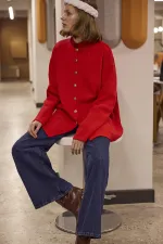 LONG CARDIGAN WITH GOLD BUTTONS