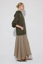 Balloon Sleeve Hooded Sweatshirt