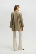 GENİŞ MANŞETLİ POPLİN GÖMLEK