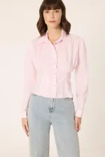 BELİ PİLELİ TAŞLI GÖMLEK