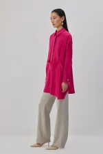 OVERSIZE BANTLI SATEN GÖMLEK