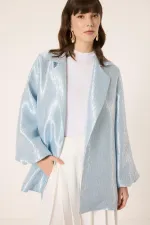 VESTE JACQUARD AVEC DÉTAIL DE CEINTURE