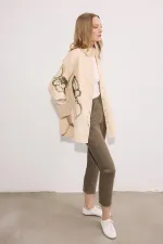 CHEMISE EN GABARDINE BRODÉE