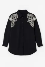 OVERSIZE SHIRT WITH EMBROIDERED FRONT