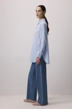 Tunique mélangée à col chemise