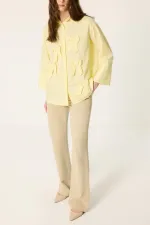 %100 PAMUKLU FİYONK DETAYLI ÇİZGİLİ GÖMLEK