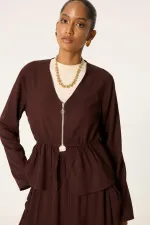 ENSEMBLE TUNIQUE ET JUPE À FERMETURE ÉCLAIR