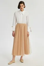 POLKA DOT ORGANZA FLARED SKIRT POLKA DOT ORGANZA FLARED SKIRT