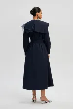 ORGANZA COLLAR POPLIN DRESS ORGANZA COLLAR POPLIN DRESS