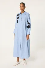 NAKIŞ DETAYLI GÖMLEK ELBİSE