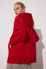 HOODED SWEATSHIRT WITH ZIPPER DETAIL