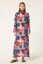PATTERNED LINEN DRESS PATTERNED LINEN DRESS