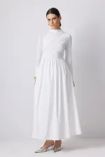 DRAPE DETAYLI ASİMETRİK ELBİSE