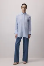 Tunique mélangée à col chemise