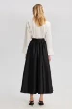 RUFFLED SATIN SKIRT RUFFLED SATIN SKIRT
