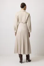 JUPE PLISSÉE EN DAIM