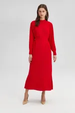 BELTED CREPE DRESS BELTED CREPE DRESS