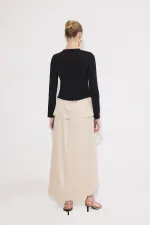 ASİMETRİK VOLANLI ELBİSE