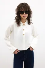 GOLD BUTTONED SHORT SHIRT