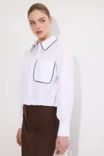 TAŞ İŞLEMELİ KISA GÖMLEK