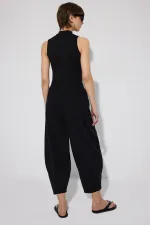 GABARDINE BALLOON PANTS WITH ELASTIC WAISTBAND GABARDINE BALLOON PANTS WITH ELASTIC WAISTBAND