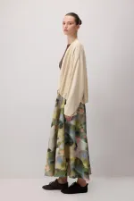 PATTERNED SATIN SKIRT PATTERNED SATIN SKIRT