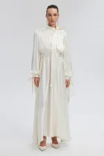 SATIN DRESS WITH TIE-DETAIL