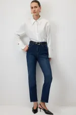 ELASTIC WAIST DENIM PANTS