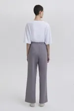 PANTALONS EN CRÊPE CÔTELÉS