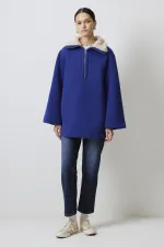 SWEAT-SHIRT À COL EN FOURRURE