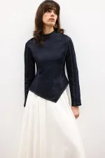 LİKRALI DENİM BLUZ ETEK 2'Lİ TAKIM