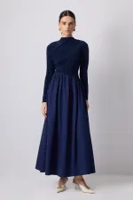 DRAPE DETAYLI ASİMETRİK ELBİSE