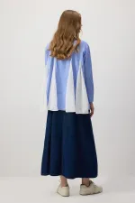 Chiffon Detailed Striped Oversize Shirt Chiffon Detailed Striped Oversize Shirt