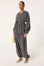 PEPLUM TUNİK ŞALVAR PANTOLON 2'Lİ TAKIM