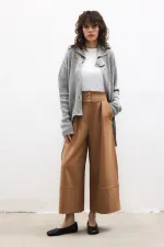 PANTALON À PLIS TAILLE HAUTE